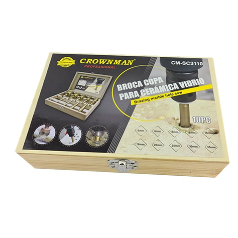 Brocas Copa Ceramica Marmol Vidrio 6-35mm 10 Pcs-2
