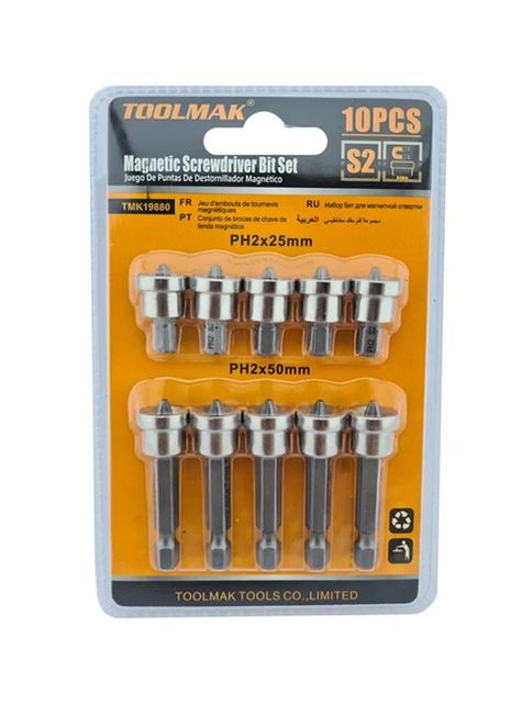 Punta Phillips Tope Hex S2 Ph2 10pc Magnetico Tmk-0