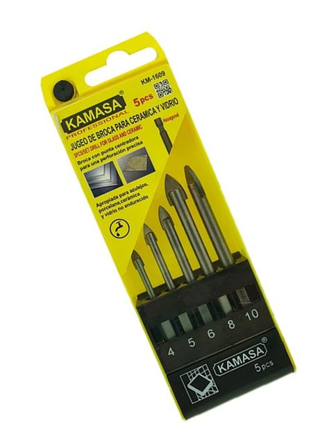 Brocas Cerámica Y Vidrio 5 Pcs Hexagonales Km1609-1