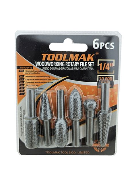 Limas Rotativas Broca P/ Carpintería 6 Piezas Toolmak  -0