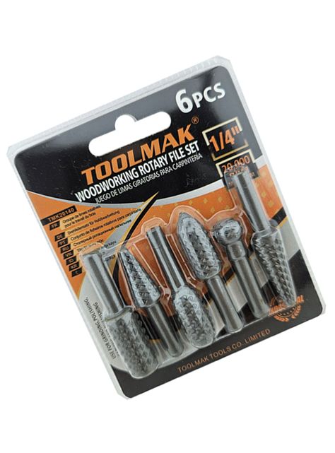 Limas Rotativas Broca P/ Carpintería 6 Piezas Toolmak  -1