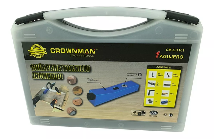 Guia Para Tornillo Inclinado 1 Agujero + Accesorios Crownman-0