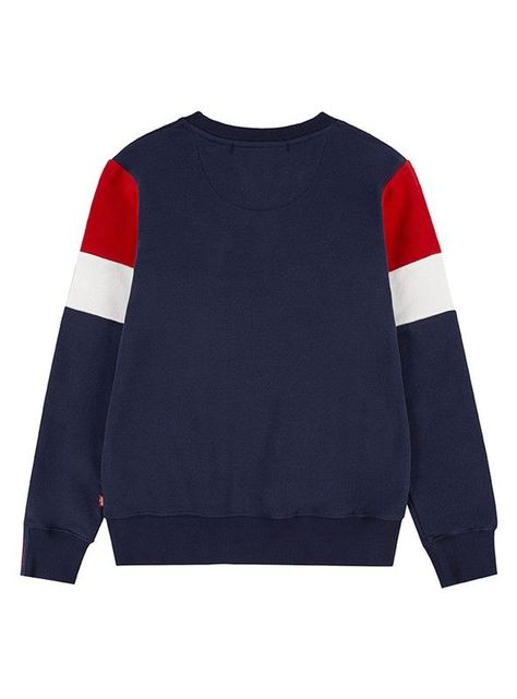 Poleron Niño C-Neck Logo Bordado Azul Levis-1