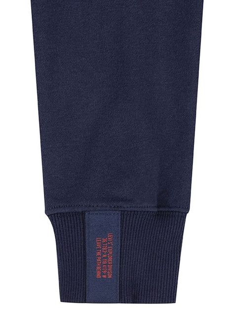 Poleron Niño C-Neck Logo Bordado Azul Levis-2
