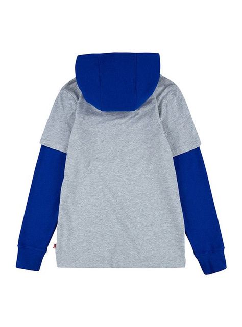Polera Niño Manga Larga con Hoodie Gris Levis-1