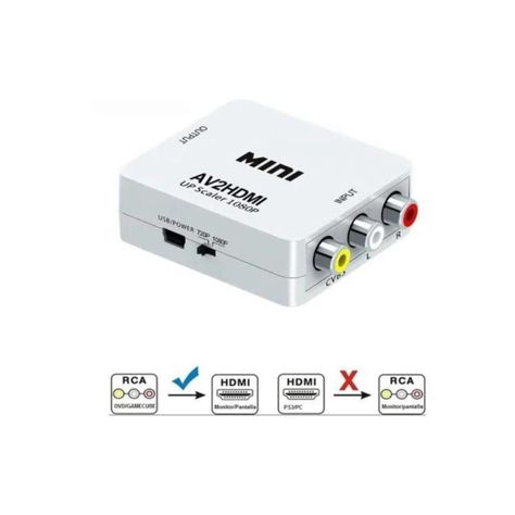 Adaptador 3 RCA a HDMI: Compatible con Reproductores VHS-2