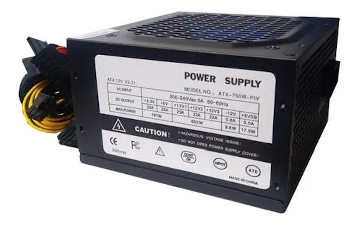 FUENTE DE PODER ATX-750W PIV 300W NEGRO 6 PINES 07004-1
