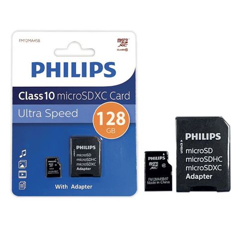 MICRO SD CL10 PHILIPS WITH ADAPTER 128GB FM12MA45B97-0