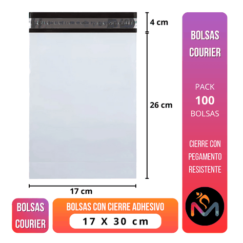 Bolsa Courier Resistente Segura Auto Adhesivo 17x30 cm-1