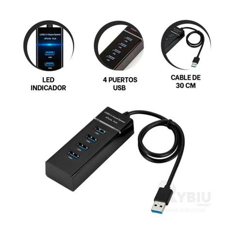 Hub USB 3.0 con 4 Puerto de Alta Velocidad-2