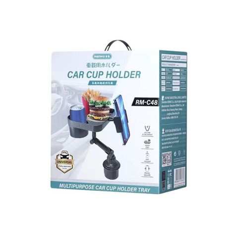 SOPORTE PARA AUTO PORTAVASOS Y TELEFONO NEGRO REMAX RM-C48-0
