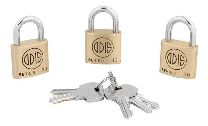Candado Odis B30 X3 30mm Llaves Iguales - Serie B-0