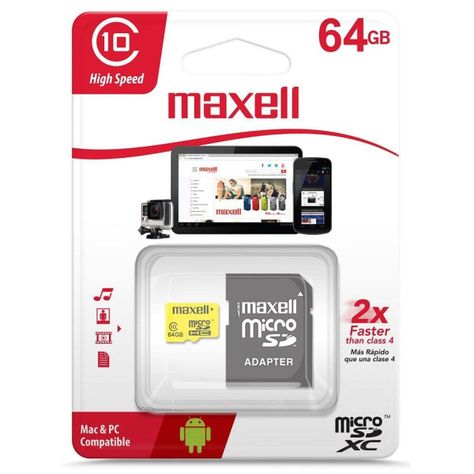 MICROSD 64GB MAXELL CLASS 10-0