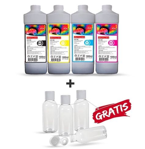 Pack 4 Litros + 4 Botellas vacias GT52 GT53 para Hp Smart Tank 790-0