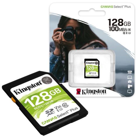 MEMORIA SD KINGSTON SDS2/128GB-128GB CANVAS SELECT 100MB/S-1