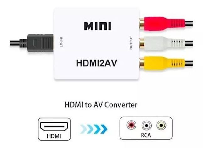 Adaptador HDMI a RCA: Convierte HDMI a 3 Salidas AV-0