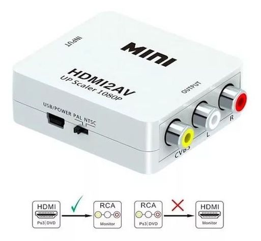 Adaptador HDMI a RCA: Convierte HDMI a 3 Salidas AV-3