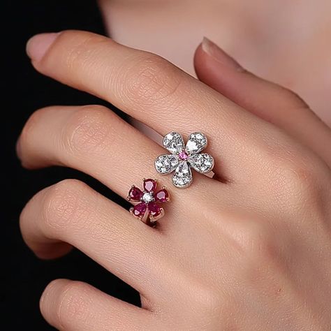Anillo Exclusivo Alta Calidad Con Cristales Y Oro Adaptable-4
