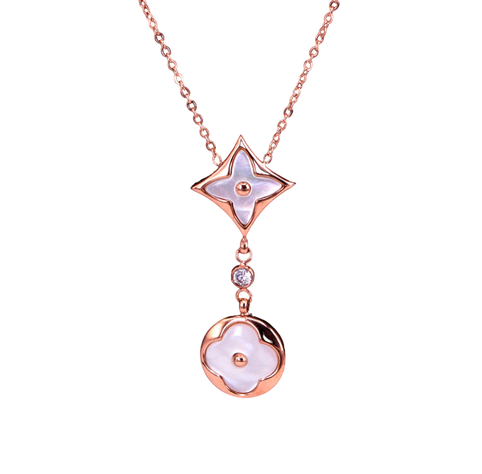 Collar Exclusivo Flor Oro 18kgp Colores Blanco-0