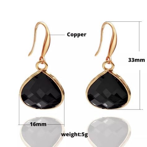 Oferta Aros Pendientes Exclusivos Gota Cristal Oro Bañado-1