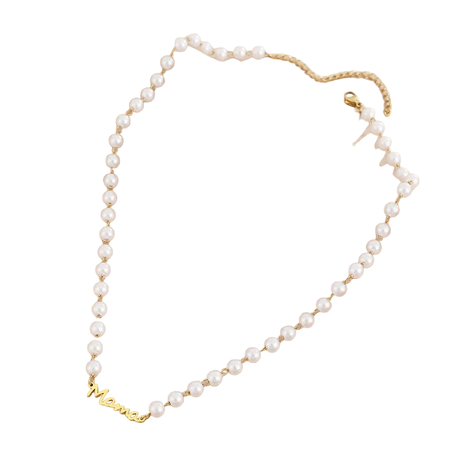 Collar Perlas oro Mamá especial día de la madre mujer - Dorado-0
