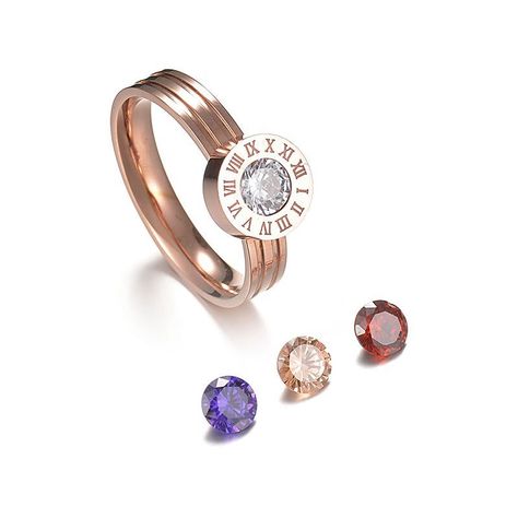 Anillo Cambio De Circones 4 Colores Baño Oro nros Romanos-0