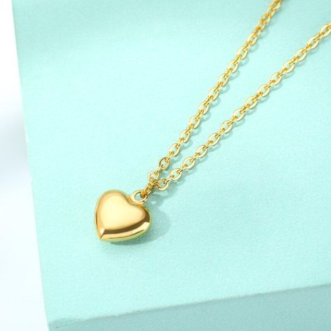 Collar Corazón Baño Oro 18kt Clásico San Valentín LUXURYJOYASCL-1
