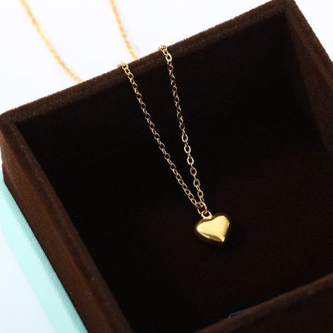 Collar Corazón Baño Oro 18kt Clásico San Valentín LUXURYJOYASCL-2