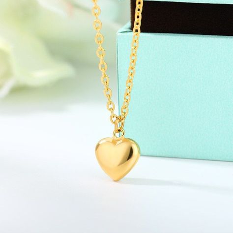 Collar Corazón Baño Oro 18kt Clásico San Valentín LUXURYJOYASCL-3