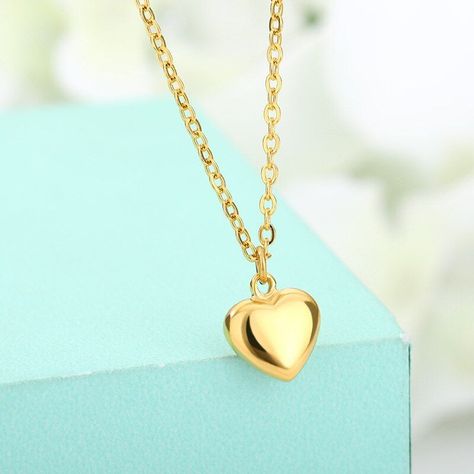 Collar Corazón Baño Oro 18kt Clásico San Valentín LUXURYJOYASCL-4