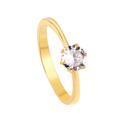 Anillo Compromiso Solitario Toque De Oro 18kt-0