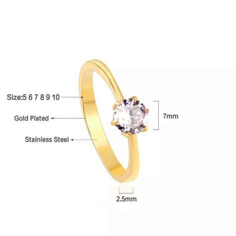 Anillo Compromiso Solitario Toque De Oro 18kt-2