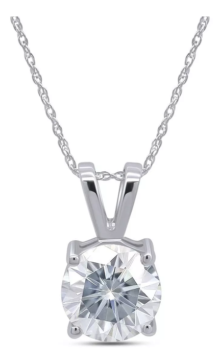 Collar Con Colgante De Solitario De Moissanita Exclusivo 2ct diamond-0