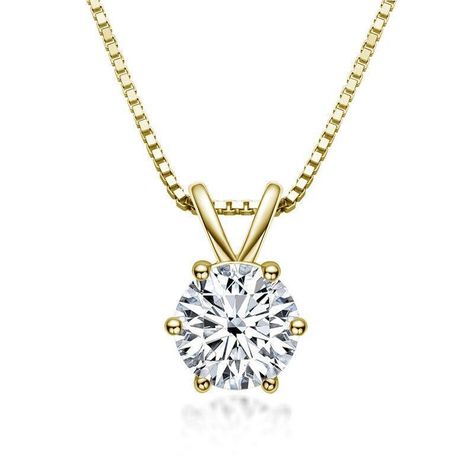 Collar Moissainita Original Mujer 1ct Incluye Certificado Dorado-0