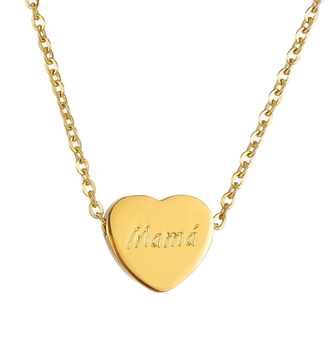 Collar Corazón Mamá baño oro 18kt día de la madre1 -0