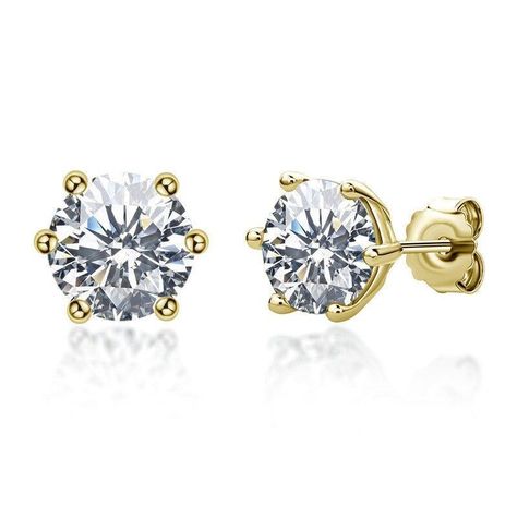 Aros Punto Luz 6mm De Moissanita Oro Con Certificado-0