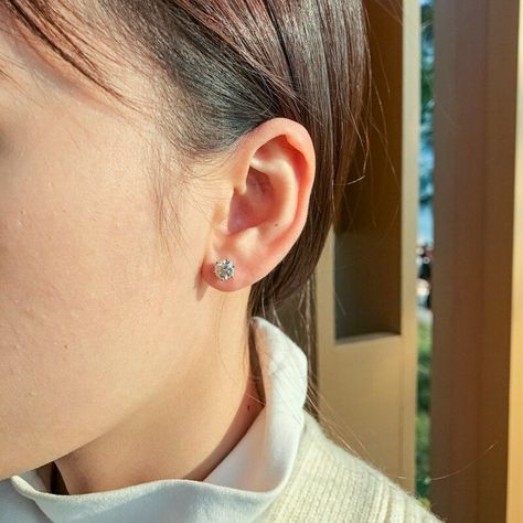 Aros Punto Luz 6mm De Moissanita Oro Con Certificado-2