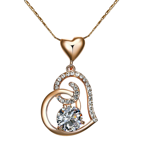 Collar Corazón Enlazado Oro Rosa 18kt Mujer LUXURYJOYAS-0