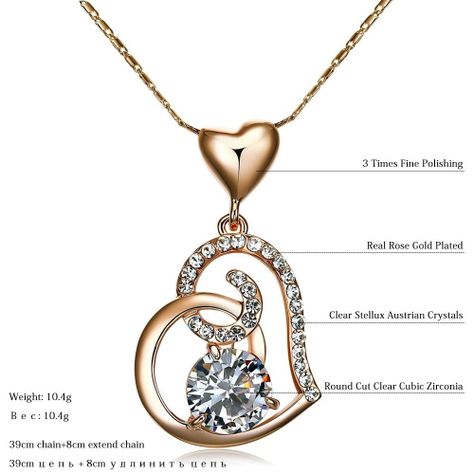 Collar Corazón Enlazado Oro Rosa 18kt Mujer LUXURYJOYAS-1