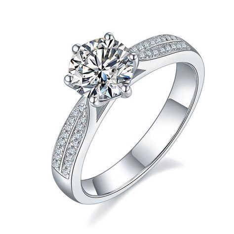 Anillo De Moissanita De 05kt Certificado De Autenti Exclusivo-0