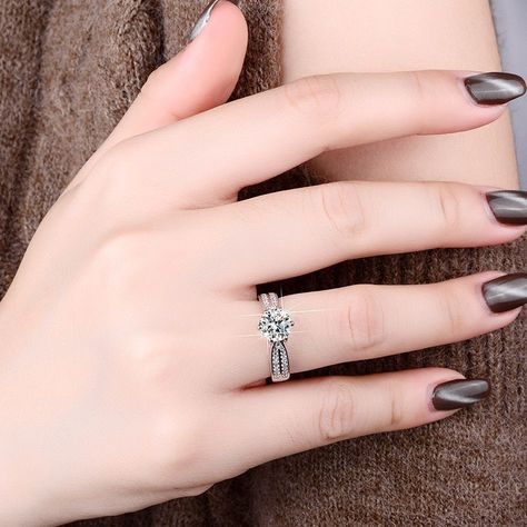 Anillo De Moissanita De 05kt Certificado De Autenti Exclusivo-5