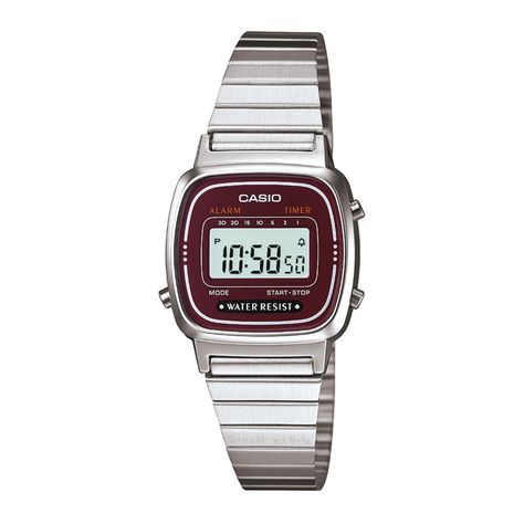Reloj CASIO LA670WA-4DF Resina/Cromado Mujer Plateado-0