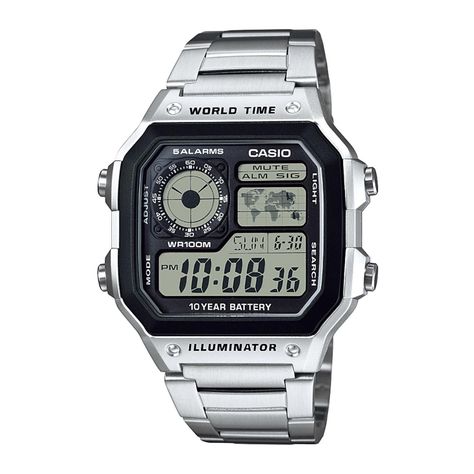 Reloj CASIO AE-1200WHD-1AVDF Resina Juvenil Plateado-0