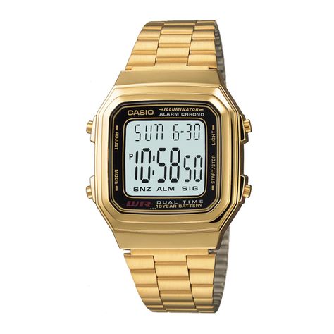 Reloj CASIO A178WGA-1ADF Resina Unisex Dorado-0
