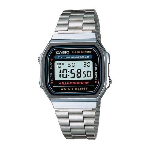 Reloj CASIO A168WA-1WDF Resina/Cromado Unisex Plateado-0