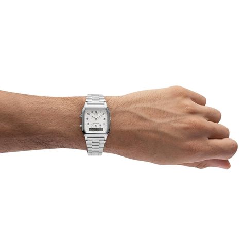 Reloj CASIO AQ-230A-7BMQ Resina/Cromado Juvenil Plateado-3