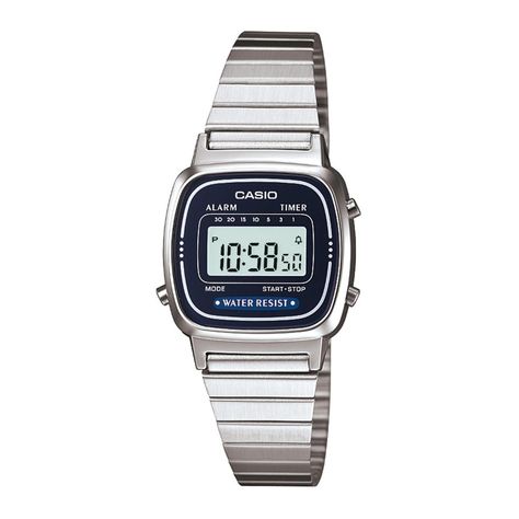 Reloj CASIO LA670WA-2DF Resina/Cromado Mujer Plateado-0