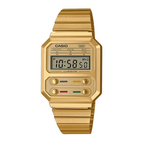 Reloj CASIO A100WEG-9ADF Resina Unisex Dorado-0