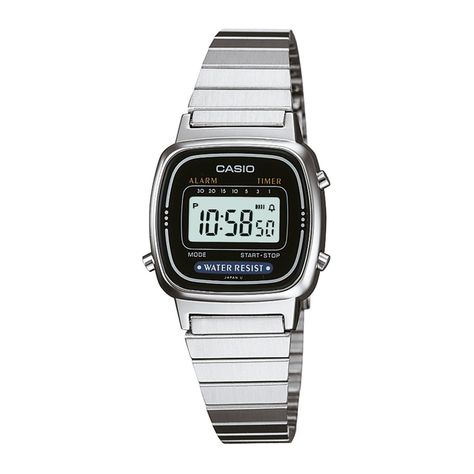 Reloj CASIO LA670WA-1DF Resina/Cromado Mujer Plateado-0