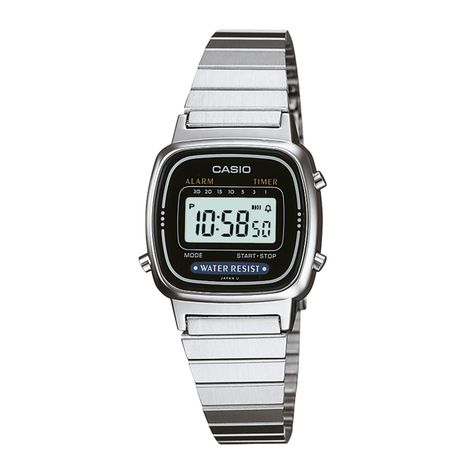 Reloj CASIO LA670WD-1DF Resina/Cromado Mujer Plateado-0